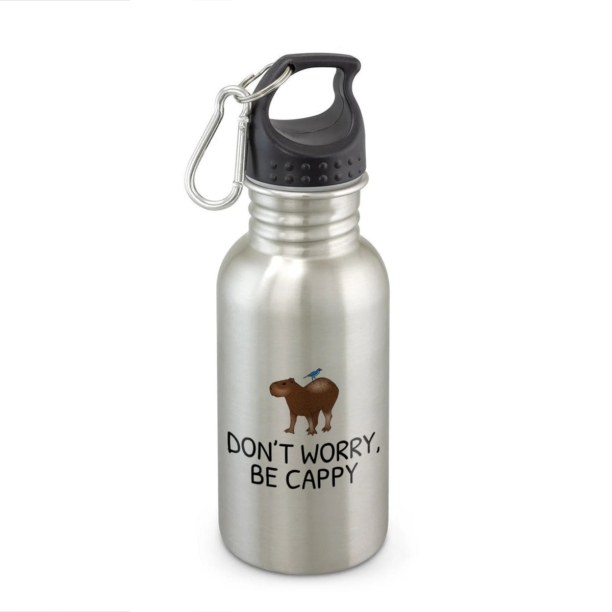 Funny Capybara Water Bottle Capybara Lover Gift Idea Capybara Gift Don39t Worry Be Cappy Graphic Tee – Bold Style · Great Gift For Fans