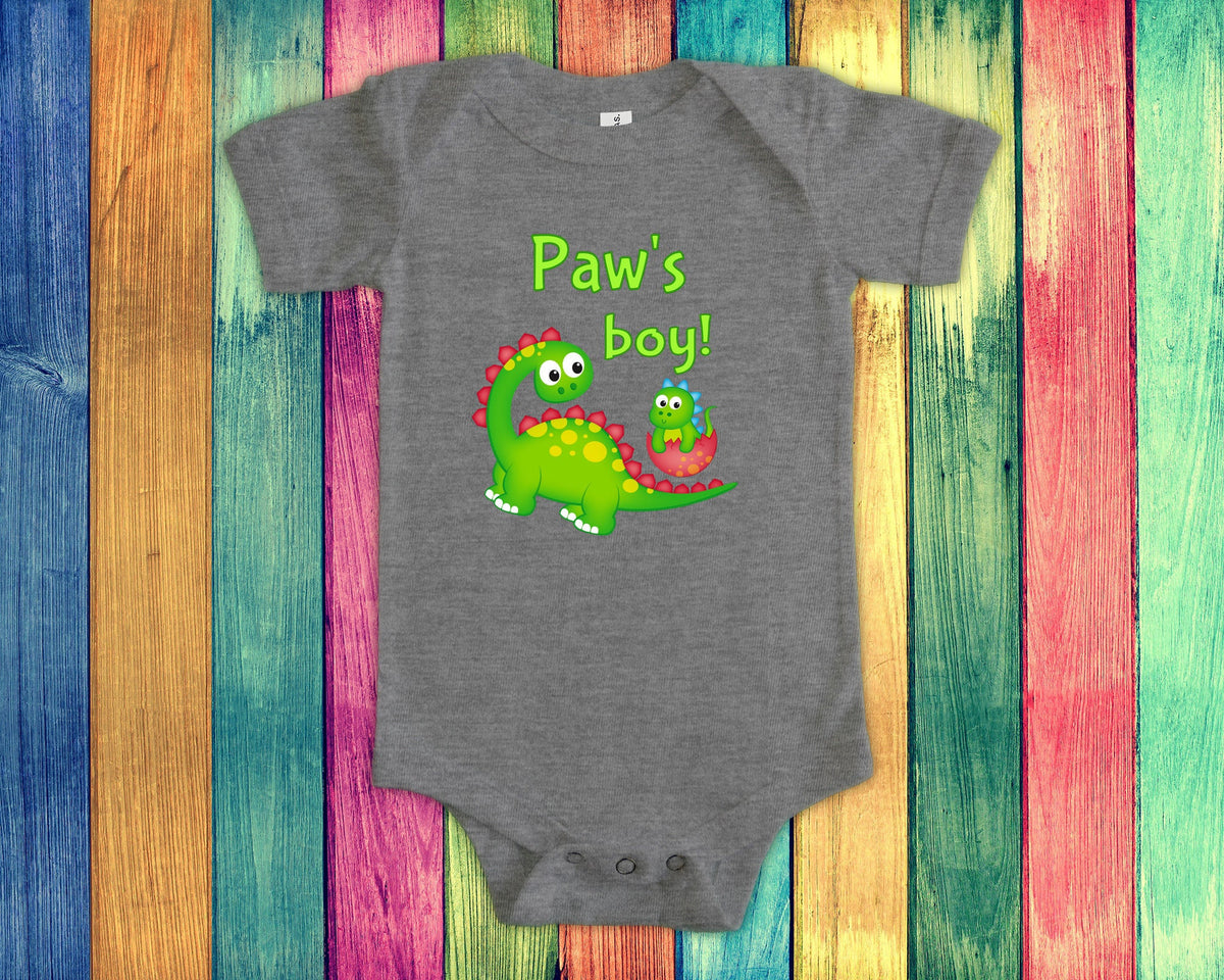 Paw39s Boy Cute Grandpa Name Dinosaur Baby Bodysuit Tshirt or Toddler Shirt for a Special Grandfather Gift or Pregnancy Reveal Announcement Graphic Tee – Easygoing Wear · Great Gift For Fans