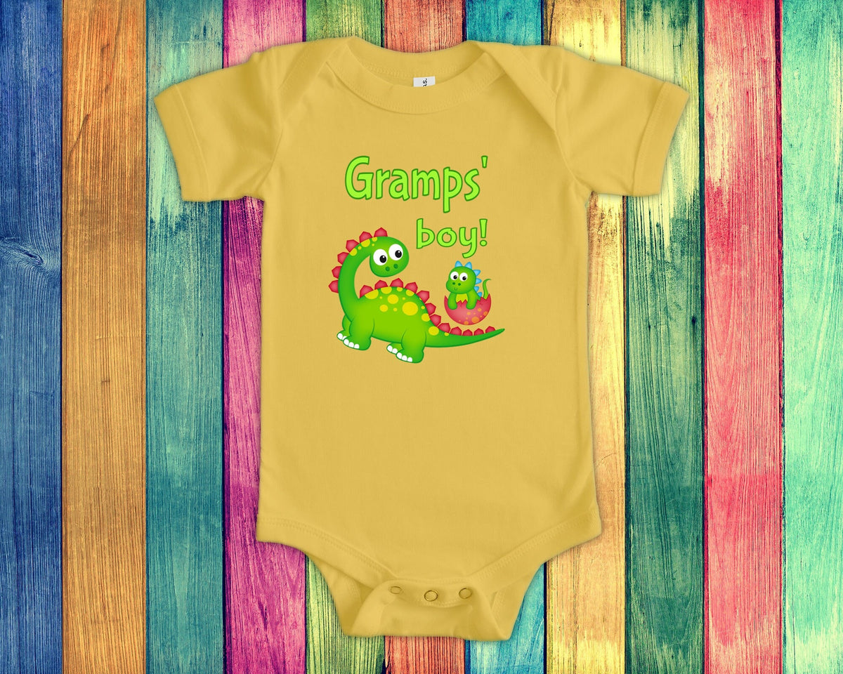 Grampy39s Boy Cute Grandpa Name Dinosaur Baby Bodysuit Tshirt or Toddler Shirt for a Special Grandfather Gift or Pregnancy Announcement Graphic Tee – Feel-Good Design · Great Gift For Fans