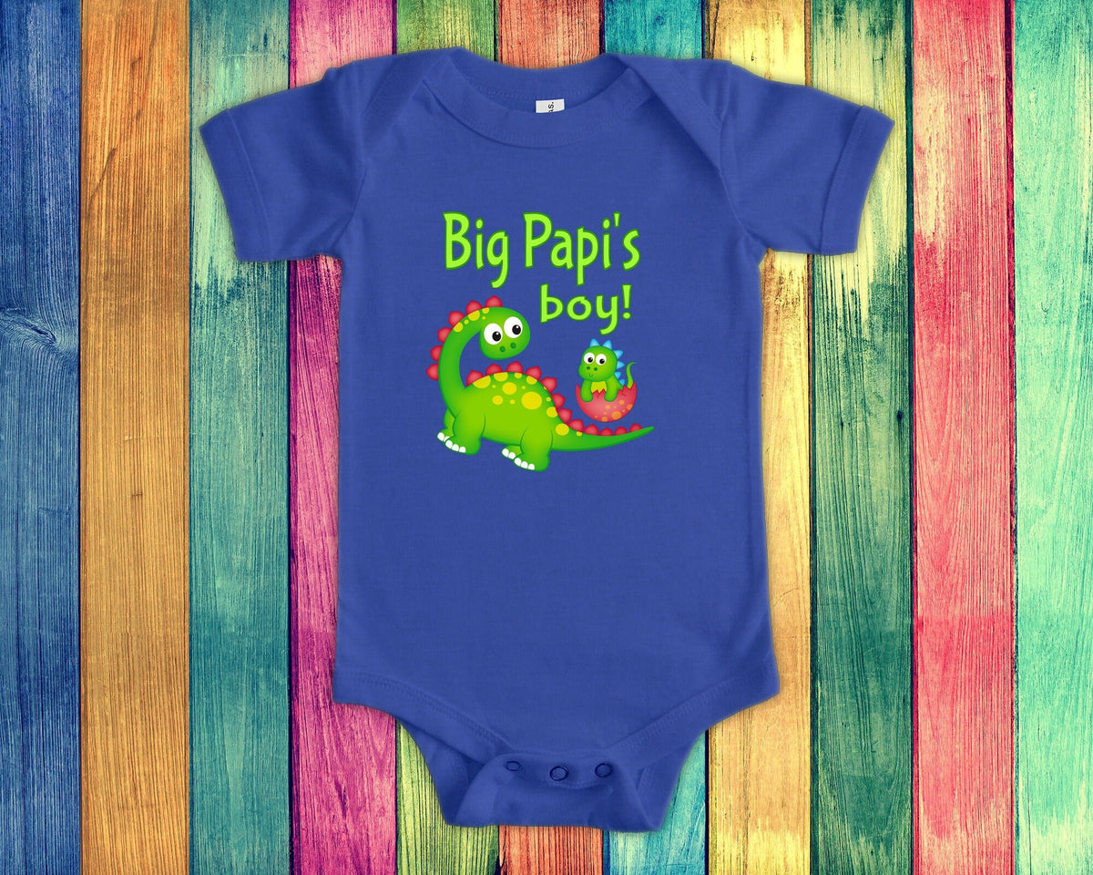 Big Papi39s Boy Cute Grandpa Name Dinosaur Baby Bodysuit Tshirt or Toddler Shirt for a Special Grandfather Gift or Pregnancy Announcement Graphic Tee – Feel-Good Design · Perfect For Daily Wear