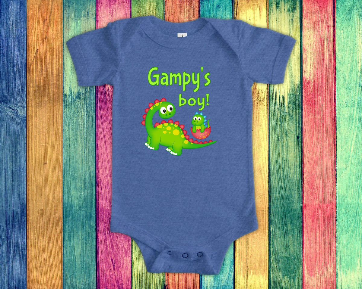 Gampy39s Boy Cute Grandpa Name Dinosaur Baby Bodysuit Tshirt or Toddler Shirt for a Special Grandfather Gift or Pregnancy Announcement Graphic Tee – Warm & Stylish · Perfect For Daily Wear
