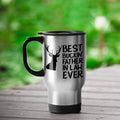 Funny Hunting Travel Mug Gift for Father in Law Best Buckin39 Father in Law Ever Hunting Gift Hunter Gift 14 oz Stainless Steel Graphic Tee – Bold Style · Great Gift For Fans