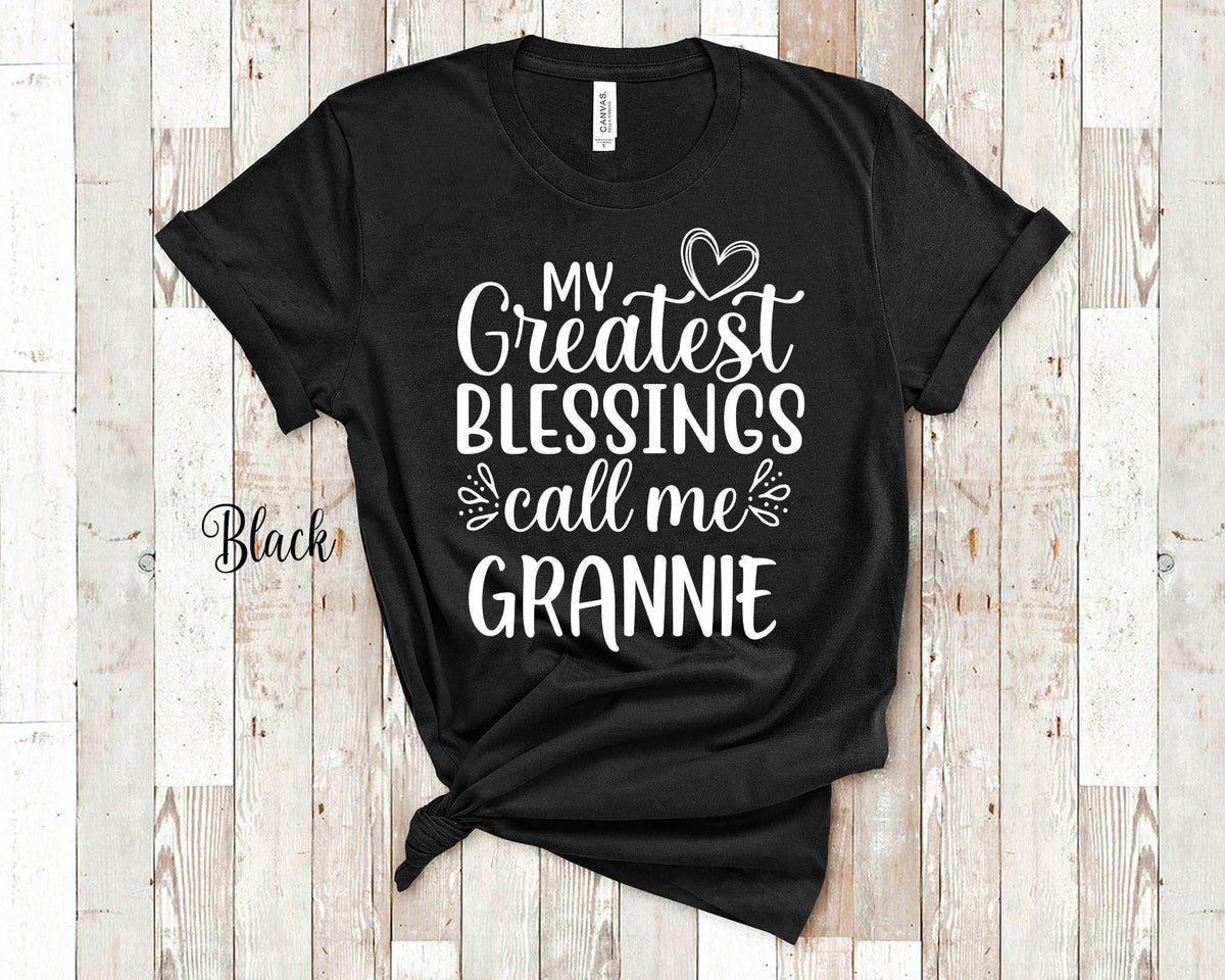 My Greatest Blessings Call Me Grannie Grandma Tshirt Special Grandmother Gift Idea for Mother39s Day Birthday Christmas or Pregnancy Reveal Graphic Tee – Soft Feel · Great Gift For Fans