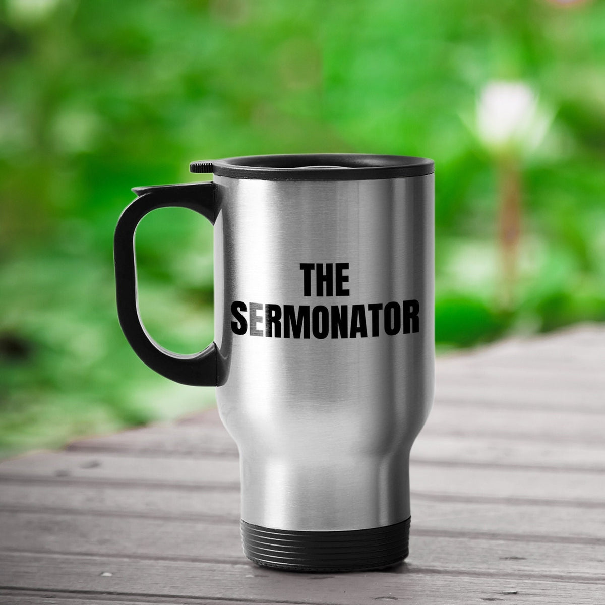 Funny Pastor Travel Mug Preacher Gift Idea Minister Present The Sermonator Graphic Tee – Bold Style · Must-Have Style