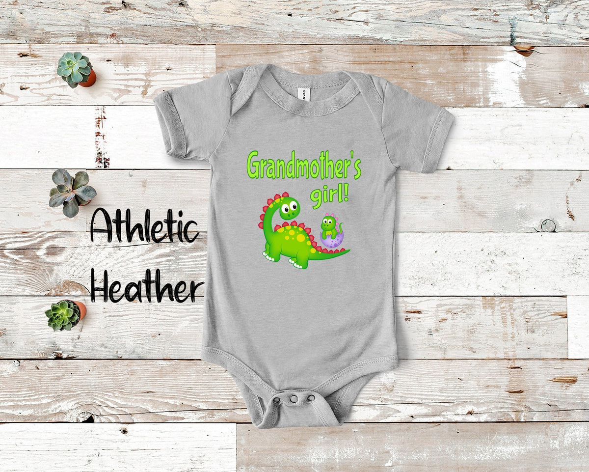 Grandmother39s Girl Cute Grandma Name Dinosaur Baby Bodysuit Tshirt or Toddler Shirt for a Special Grandmother Gift or Pregnancy Reveal Graphic Tee – Easygoing Wear · Top Pick For Any Outfit