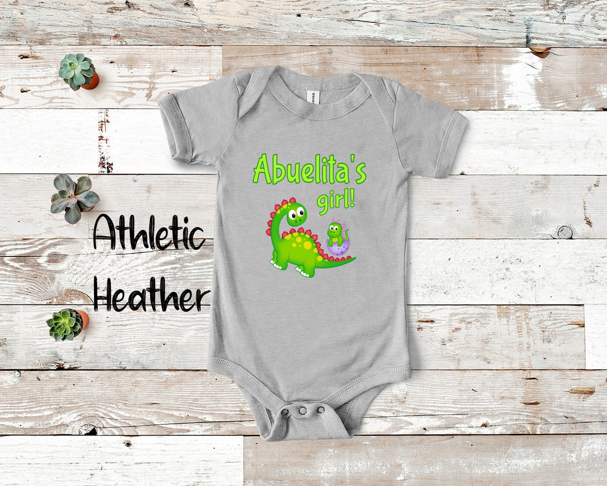 Abuelita39s Girl Cute Grandma Name Dinosaur Baby Bodysuit Tshirt or Toddler Shirt for a Mexican Spanish Grandmother Gift Pregnancy Reveal Graphic Tee – Warm & Stylish · Must-Have Style