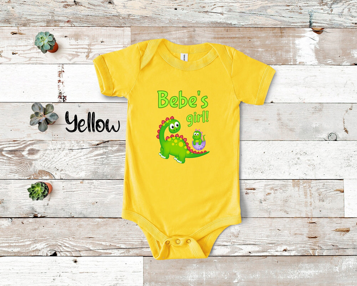 Bebe39s Girl Cute Grandma Name Dinosaur Baby Bodysuit Tshirt or Toddler Shirt for a Special Grandmother Gift or Pregnancy Announcement Graphic Tee – Warm & Stylish · Great Gift For Fans