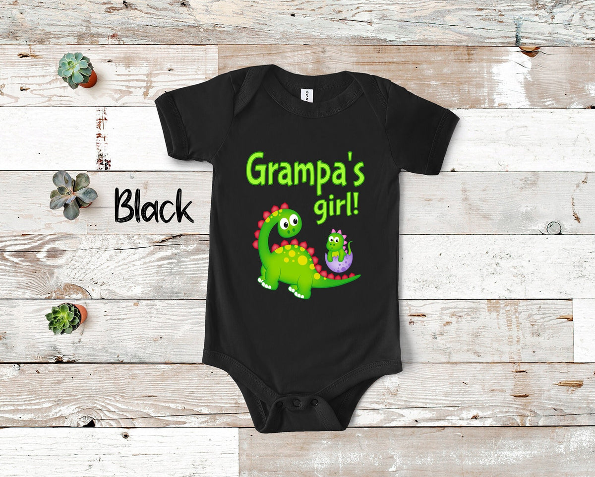 Grampa39s Girl Cute Grandpa Name Dinosaur Baby Bodysuit Tshirt or Toddler Shirt for a Special Grandfather Gift or Pregnancy Announcement Graphic Tee – Feel-Good Design · High-Quality Print