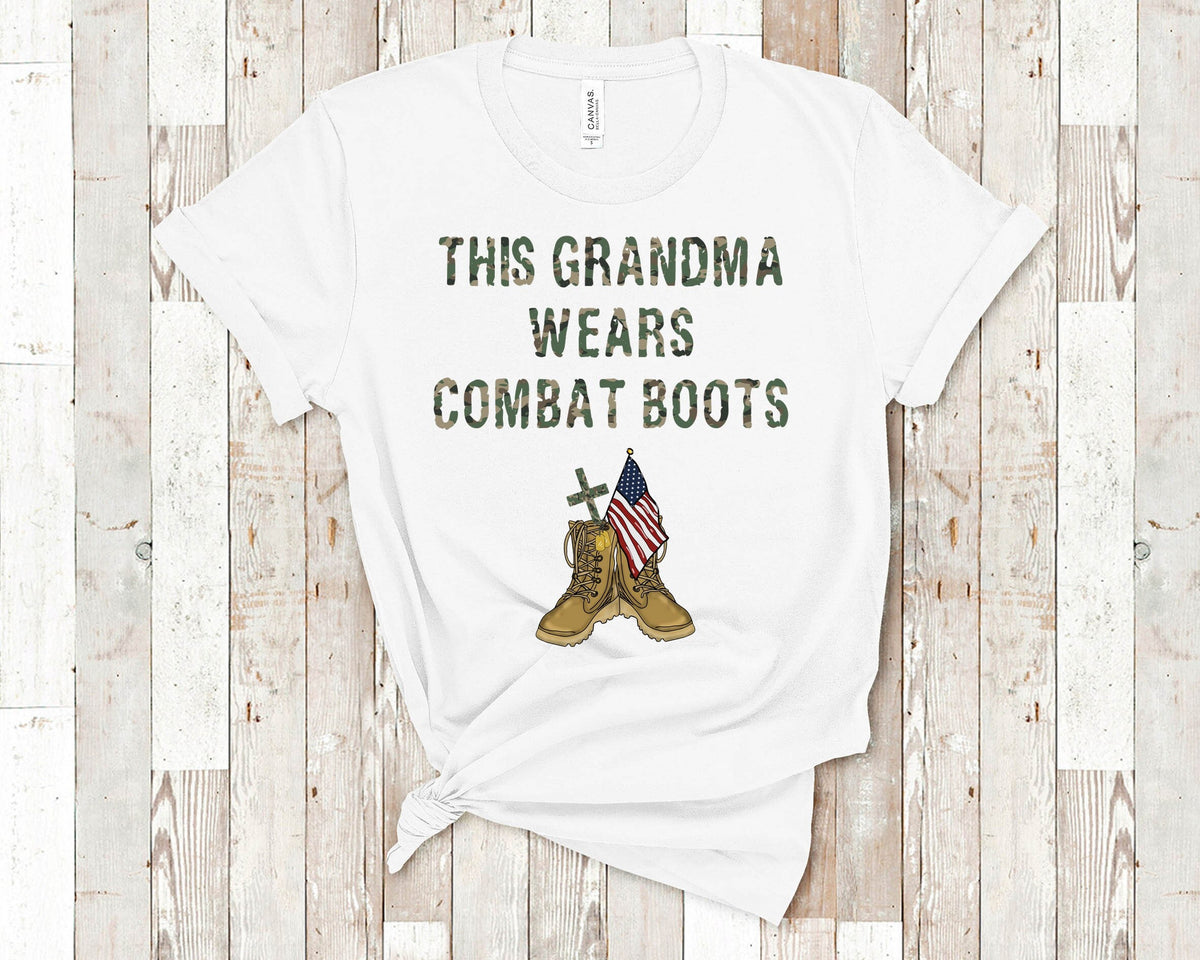 This Grandma Wears Combat Boots Great Birthday Mothers Day Fathers Day Christmas Gifts for Grandmother Can Customize Grandma Name Graphic Tee – Warm & Stylish · Top Pick For Any Outfit