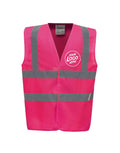 Personalised Pink Enhanced Hi Vis Vest Custom Work Printed Front Back Vest Workwear Text Or Logo Hospitality Working Graphic Tee – Feel-Good Design · Trending Graphic Apparel