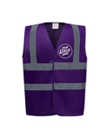 Personalised Purple Enhanced Hi Vis Vest Custom Work Printed Front Back Vest Workwear Text Or Logo Hospitality Working Graphic Tee – Everyday Comfort · Must-Have Style
