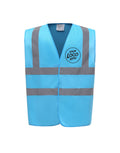Personalised Sapphire Blue Enhanced Hi Vis Vest Custom Work Printed Front Back Vest Workwear Text Or Logo Hospitality Working Graphic Tee – Everyday Comfort · Must-Have Style