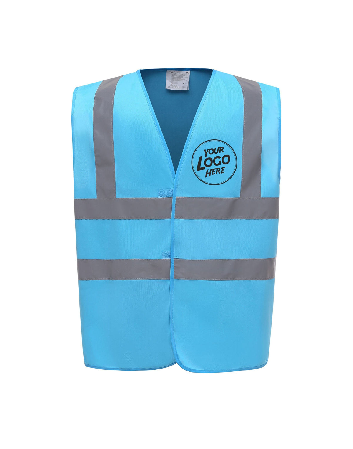 Personalised Sapphire Blue Enhanced Hi Vis Vest Custom Work Printed Front Back Vest Workwear Text Or Logo Hospitality Working Graphic Tee – Everyday Comfort · Must-Have Style