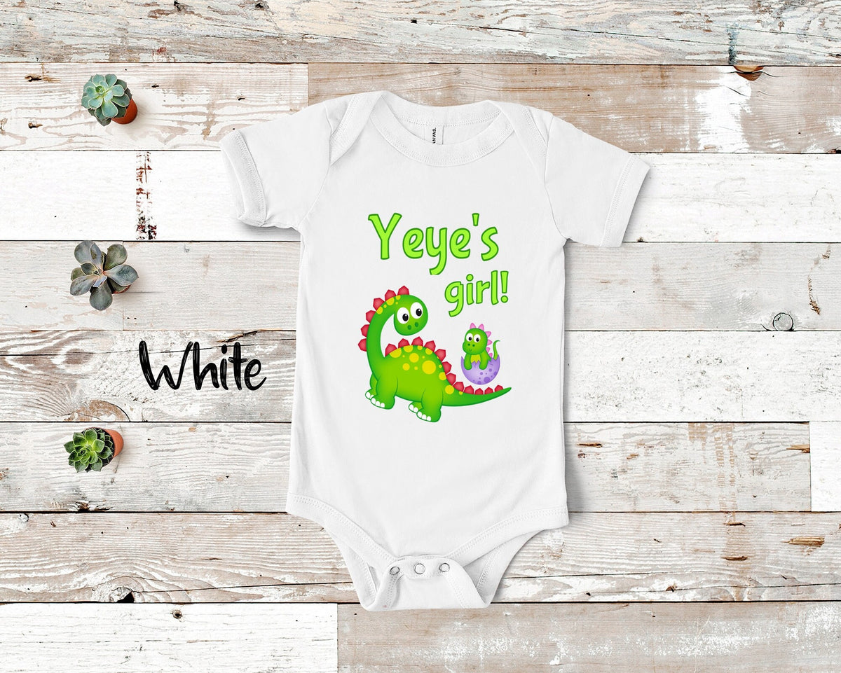 Yeye39s Girl Cute Grandpa Name Dinosaur Baby Bodysuit Tshirt or Toddler Shirt for a Chinese Grandfather Gift or Pregnancy Announcement Graphic Tee – Premium Graphic · High-Quality Print