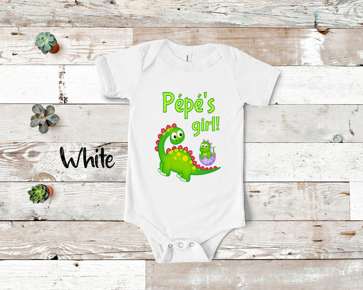 Pp39s Girl Cute Grandpa Name Dinosaur Baby Bodysuit Tshirt or Toddler Shirt for a French Grandfather Gift or Pregnancy Reveal Announcement Graphic Tee – Fan Favorite · Trending Graphic Apparel