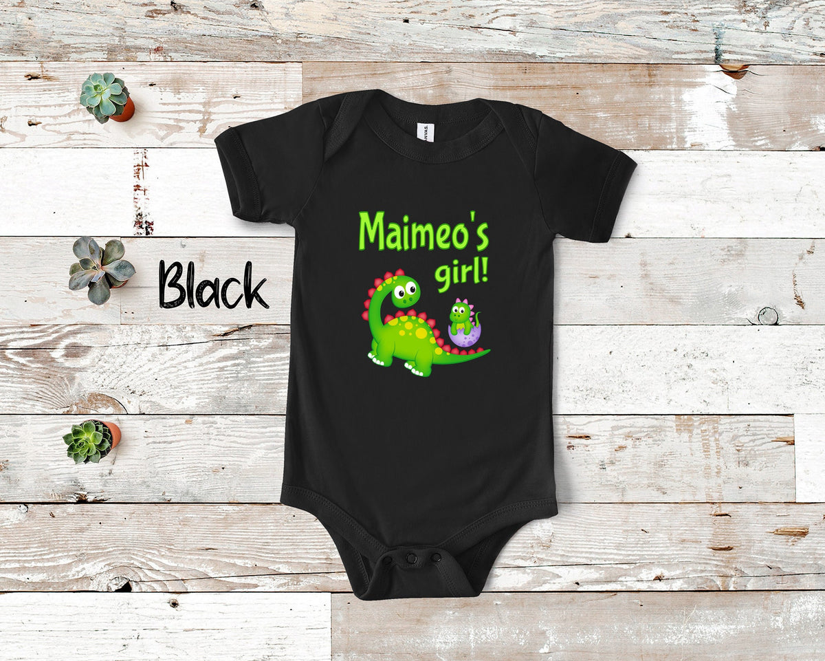Maimeo39s Girl Cute Grandma Name Dinosaur Baby Bodysuit Tshirt or Toddler Shirt for an Irish Grandmother Gift or Pregnancy Announcement Graphic Tee – Premium Graphic · Trending Graphic Apparel