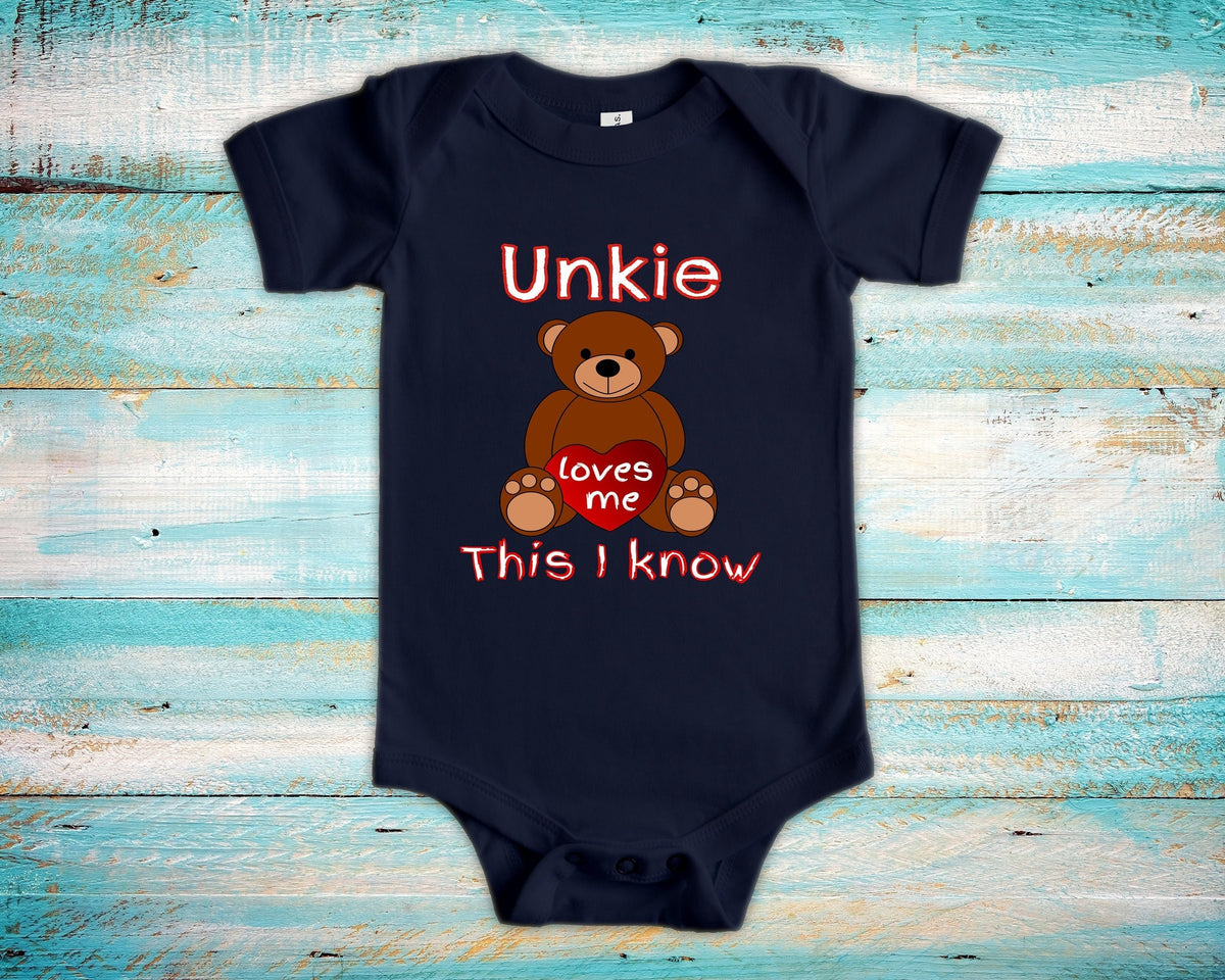 Unkie Loves Me Cute Uncle Name Bear Baby Bodysuit Tshirt or Toddler Shirt Special Uncle Gift or Pregnancy Reveal Announcement Graphic Tee – Cozy Vibes · Must-Have Style