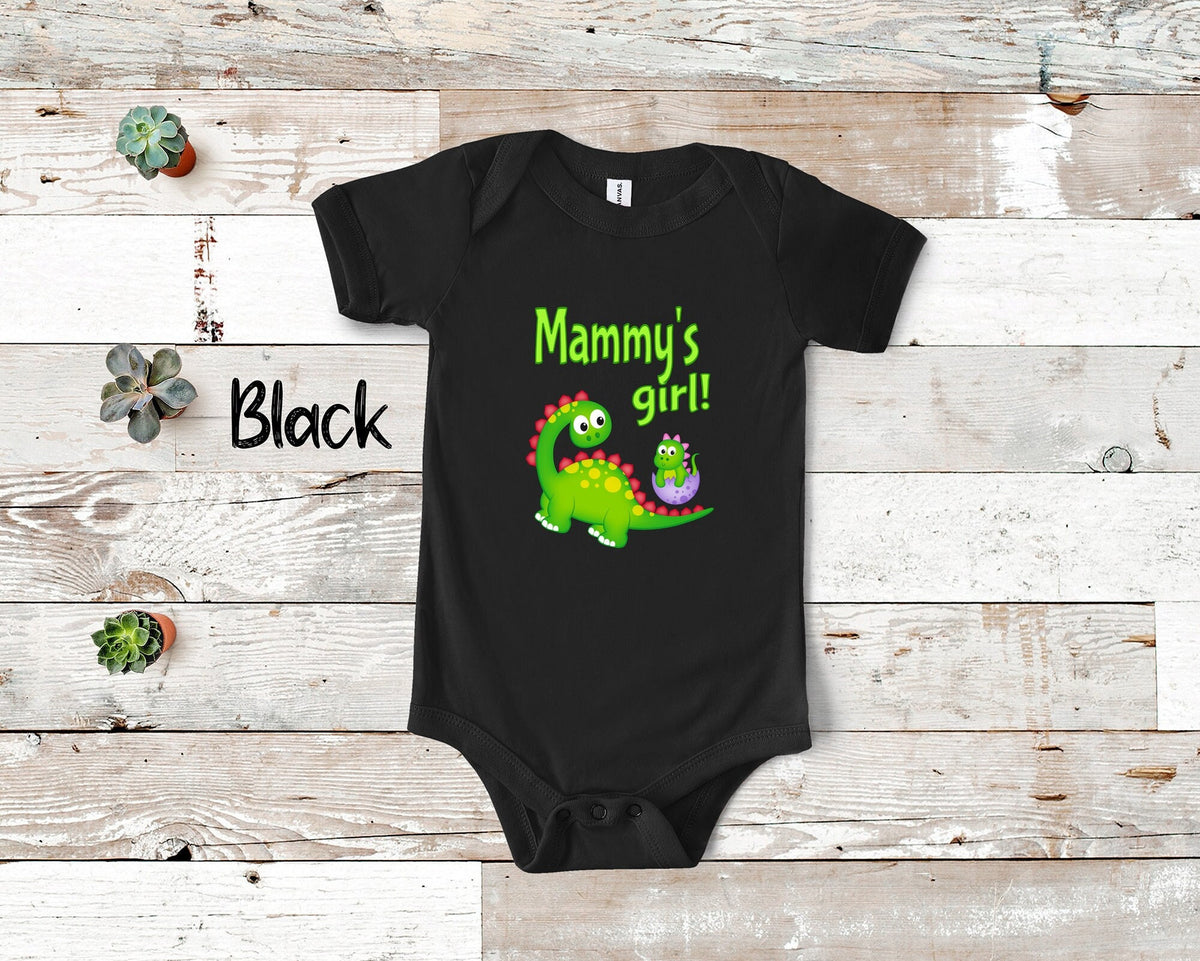Mammy39s Girl Cute Grandma Name Dinosaur Baby Bodysuit Tshirt or Toddler Shirt for a Special Grandmother Gift or Pregnancy Announcement Graphic Tee – Warm & Stylish · High-Quality Print