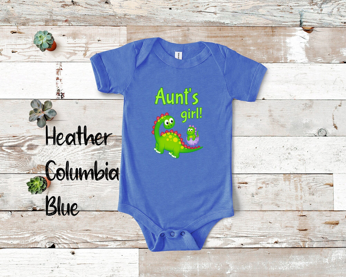 Aunt39s Girl Cute Aunt Name Dinosaur Baby Bodysuit Tshirt or Toddler Shirt for a Special Aunt Gift or Pregnancy Reveal Announcement Graphic Tee – Feel-Good Design · Perfect For Daily Wear