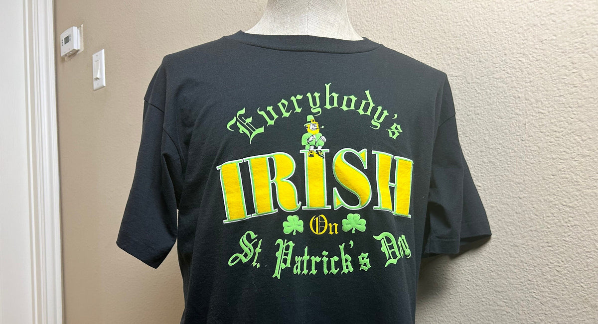 Vintage 8039s Everybody39s Irish On St Patrick39s Day T Shirt Size L Graphic Tee – Soft Feel · Trending Graphic Apparel