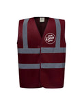Personalised Maroon Enhanced Hi Vis Vest Custom Work Shirts For Men Printed Front Back Vest Workwear Text Or Logo Hospitality Working Graphic Tee – Fan Favorite · Perfect For Daily Wear