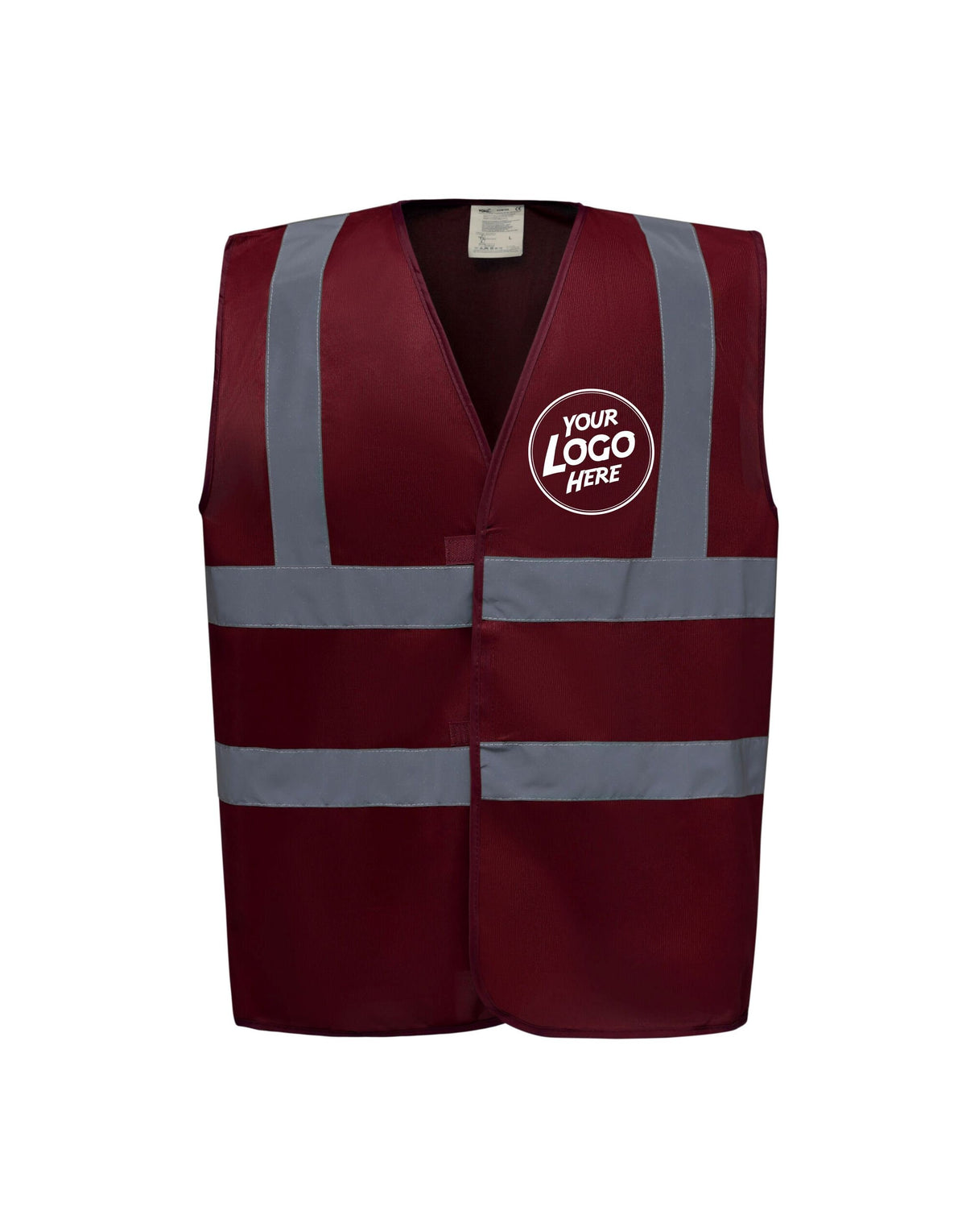 Personalised Maroon Enhanced Hi Vis Vest Custom Work Shirts For Men Printed Front Back Vest Workwear Text Or Logo Hospitality Working Graphic Tee – Fan Favorite · Perfect For Daily Wear