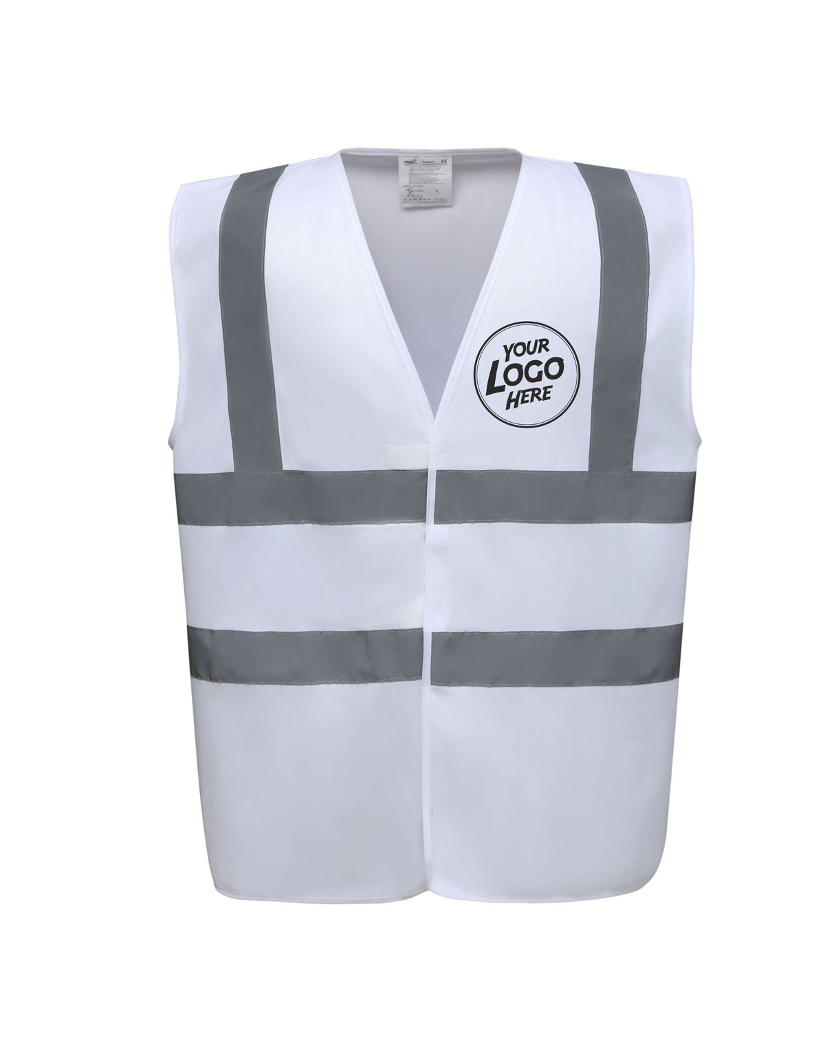 Personalised White Enhanced Hi Vis Vest Custom Work Printed Front Back Vest Workwear Text Or Logo Hospitality Working Graphic Tee – Premium Graphic · Top Pick For Any Outfit