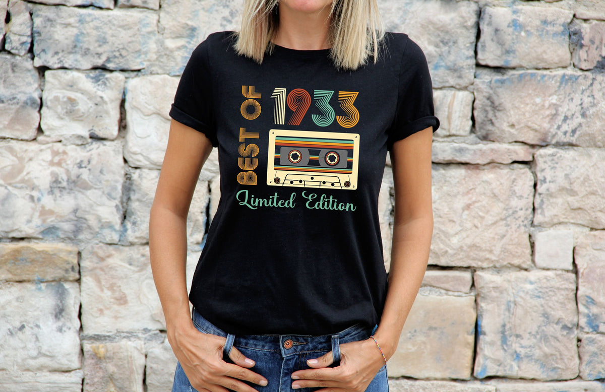 Womens 91st Birthday Gifts For Mam T Shirt Gift Present Limited Edition Year 1933 Aged To Perfection 91st Birthday Gift For Her Graphic Tee – Easygoing Wear · High-Quality Print