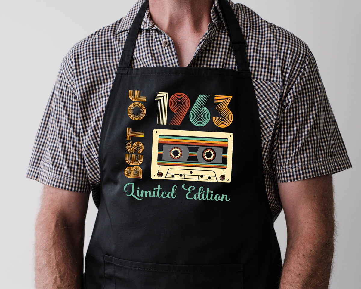 Baking Apron 61st Birthday Apron 60th Gifts Cooking 61 Years Old Apron Bbq Summer Limited Edition Best Of 1963 Limited Edition Graphic Tee – Warm & Stylish · Great Gift For Fans