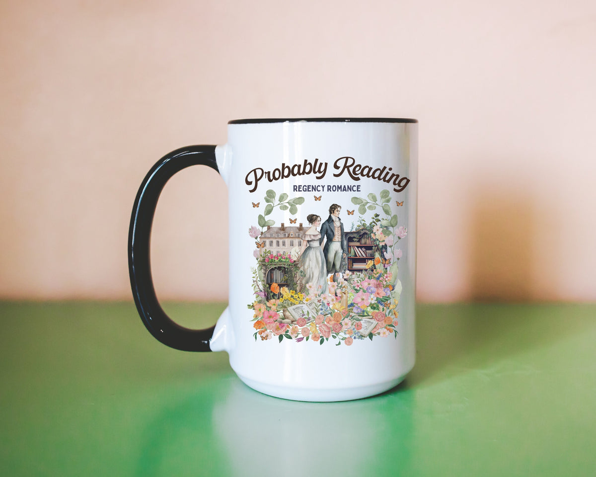 Regency Romance Coffee Mug Bookish 15 Oz Coffee Mug for Historical Romance Reader Gift for Librarian or English Major with Boho Flowers Graphic Tee – Feel-Good Design · Top Pick For Any Outfit