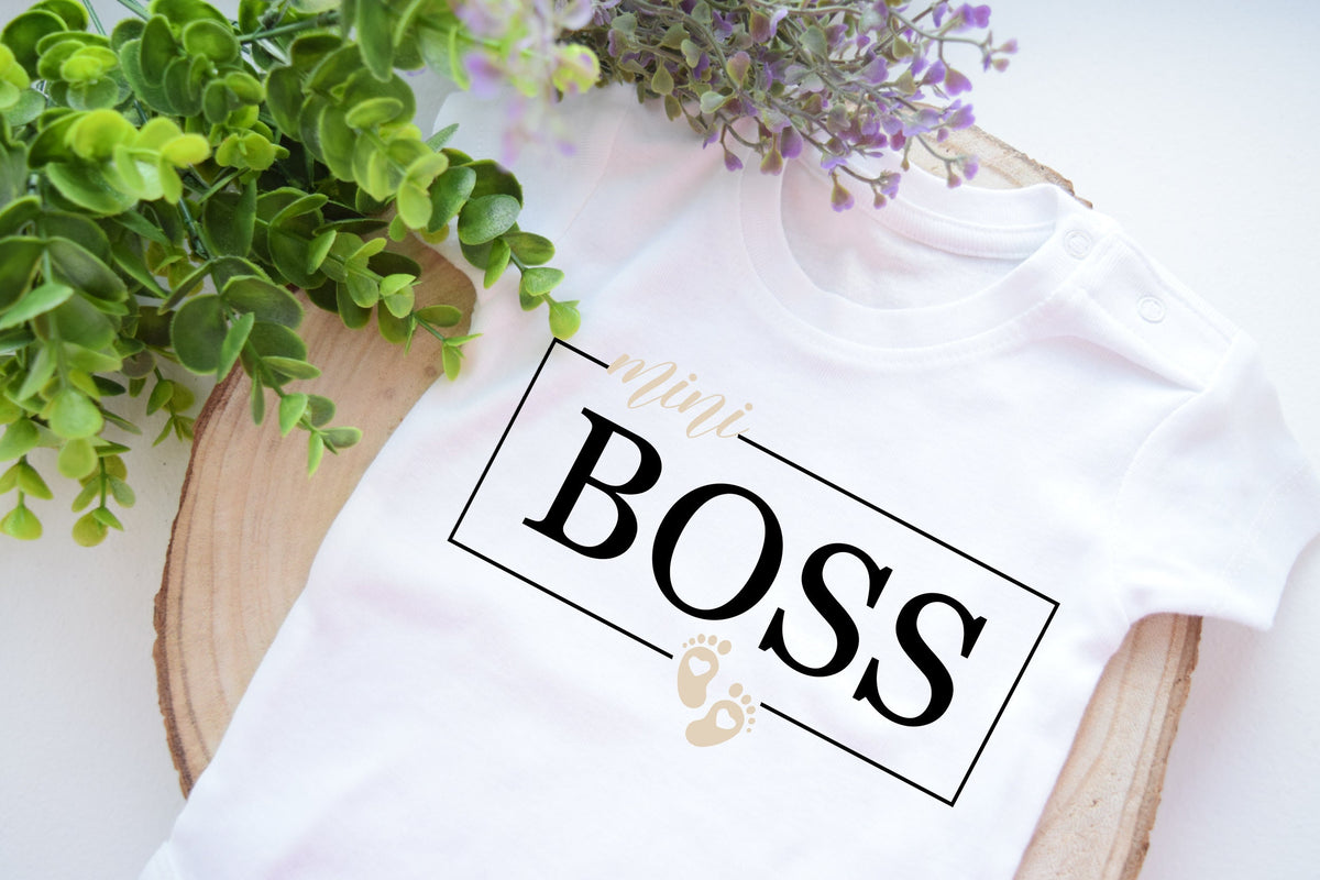 BabyBody Mini Boss Baby Bodysuit Mini Boss Baby Clothes Gift for Birth Baptism Baby One Piece Baby 2023 Baby 2024 BossBaby Outfit