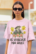 Funny Frog Lover Tee Shirt with Flowers Be Whoever You Want Funny Animal Tee Shirt with Positive Affirmation Cute and Weird Frog TShirt Graphic Tee – Warm & Stylish · Must-Have Style