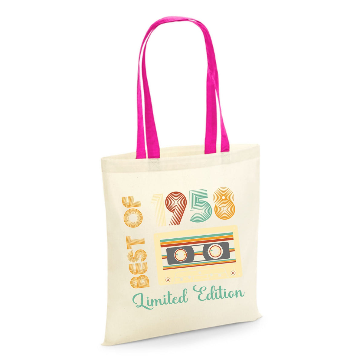 66th Birthday Gifts Contrast Tote Bags 66th Party Bag 66 Years Old Shopping Shopper Shoulder Bag Best Of 1958 Limited Edition Tote Bag – Aesthetic Look · Great Gift For Fans