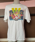 Vintage 9039s Christmas Santa Claus and Reindeer Rock Band TShirt XL Graphic Tee – Premium Graphic · Great Gift For Fans