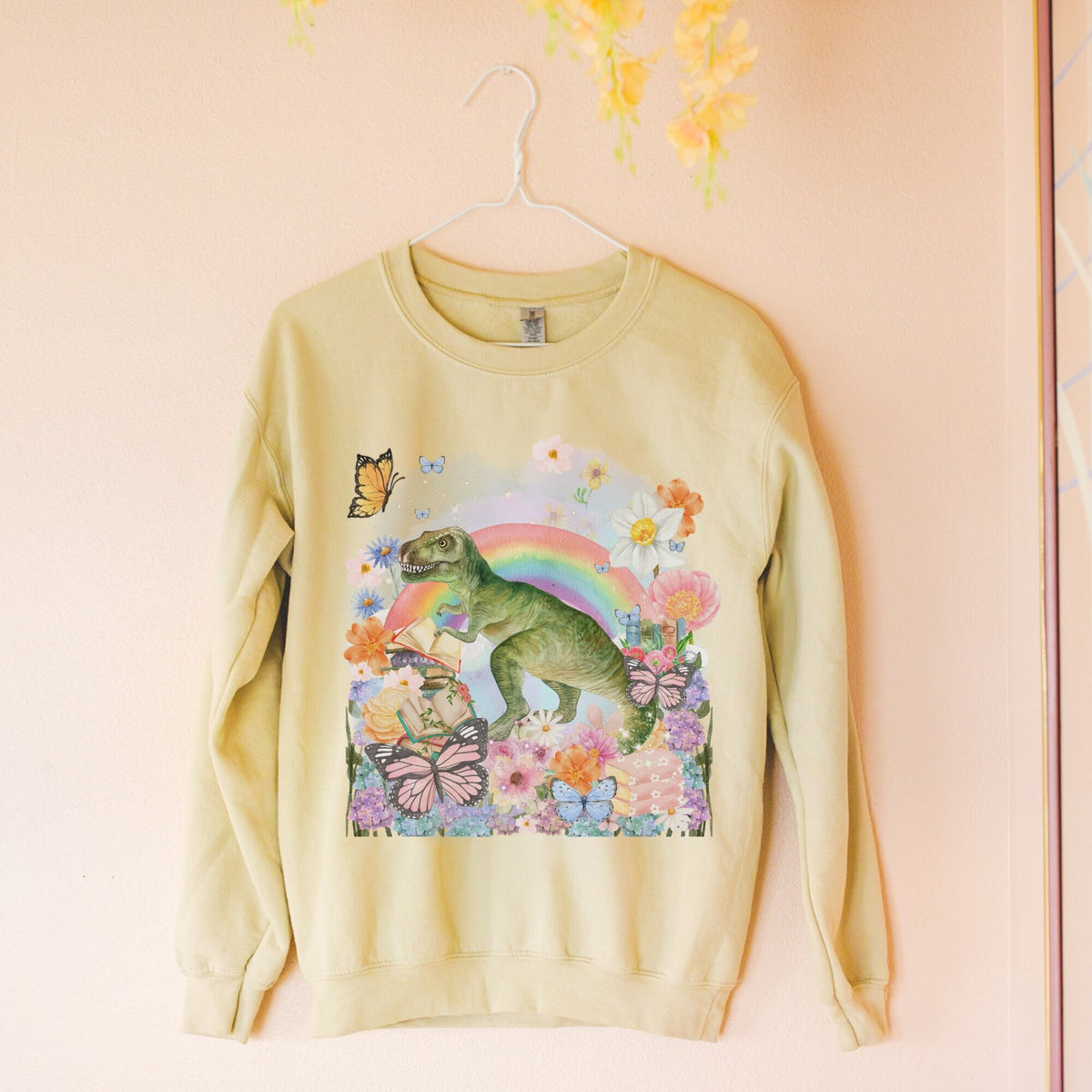 Funny Bookish Sweatshirt for Book Lover Who Loves Dinosaurs Shirt of TRex Holding a Book Gift for School Librarian or Elementary Teacher Sweatshirt – Cozy Vibes · Great Gift For Fans