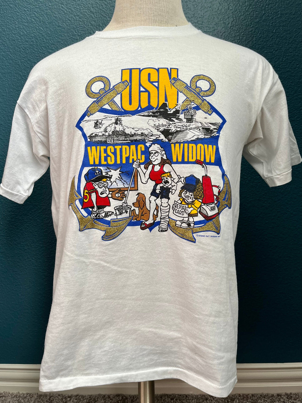 Vintage 90s USN United States Navy Westpac Widow Military tee white T shirt M Graphic Tee – Premium Graphic · Perfect For Daily Wear