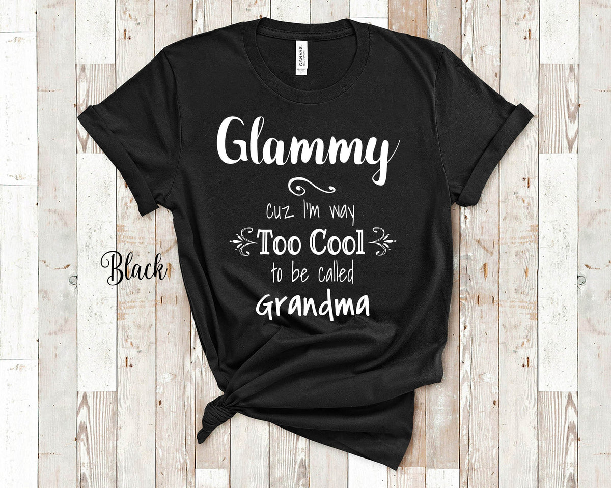Too Cool Glammy Grandma Tshirt Special Grandmother Gift Idea for Mother39s Day Birthday Christmas or Pregnancy Reveal Announcement Graphic Tee – Everyday Comfort · Must-Have Style