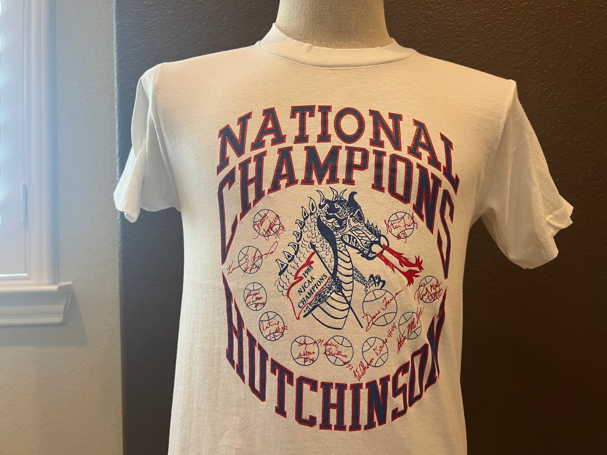 Vintage 8039s 1988 NJCAA Hutchinson National Champs White T Shirt Size M Graphic Tee – Cozy Vibes · Trending Graphic Apparel