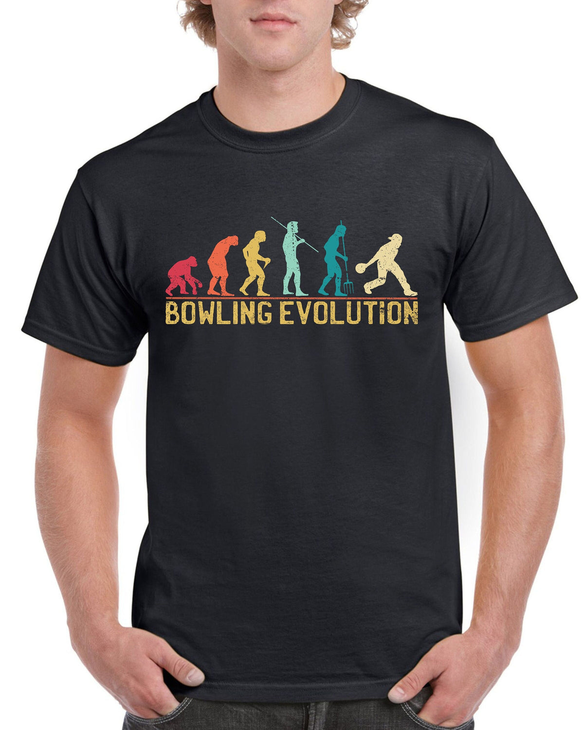 Top Gift TShirt for Dad Evolution of Bowling Sports Cotton Comfort Graphic Tee – Premium Graphic · Trending Graphic Apparel