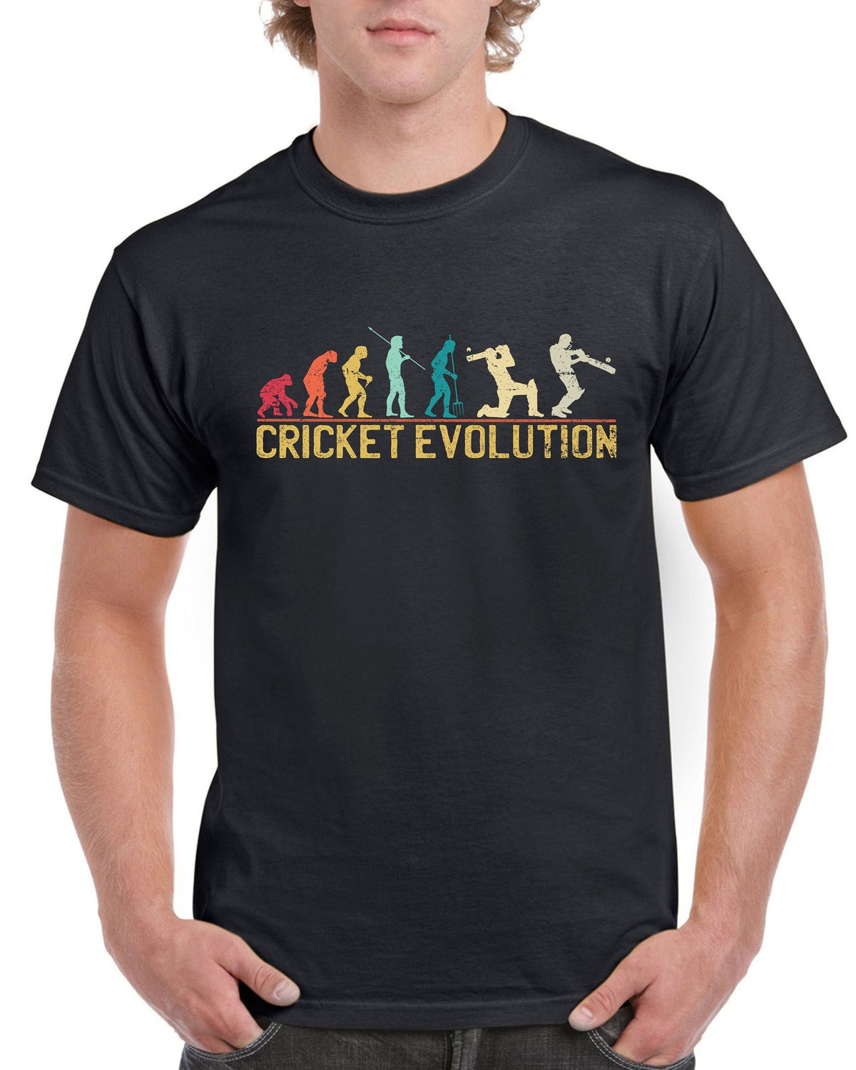 Top Gift TShirt for Dad Evolution of Cricket Sports Cotton Comfort Graphic Tee – Feel-Good Design · Great Gift For Fans