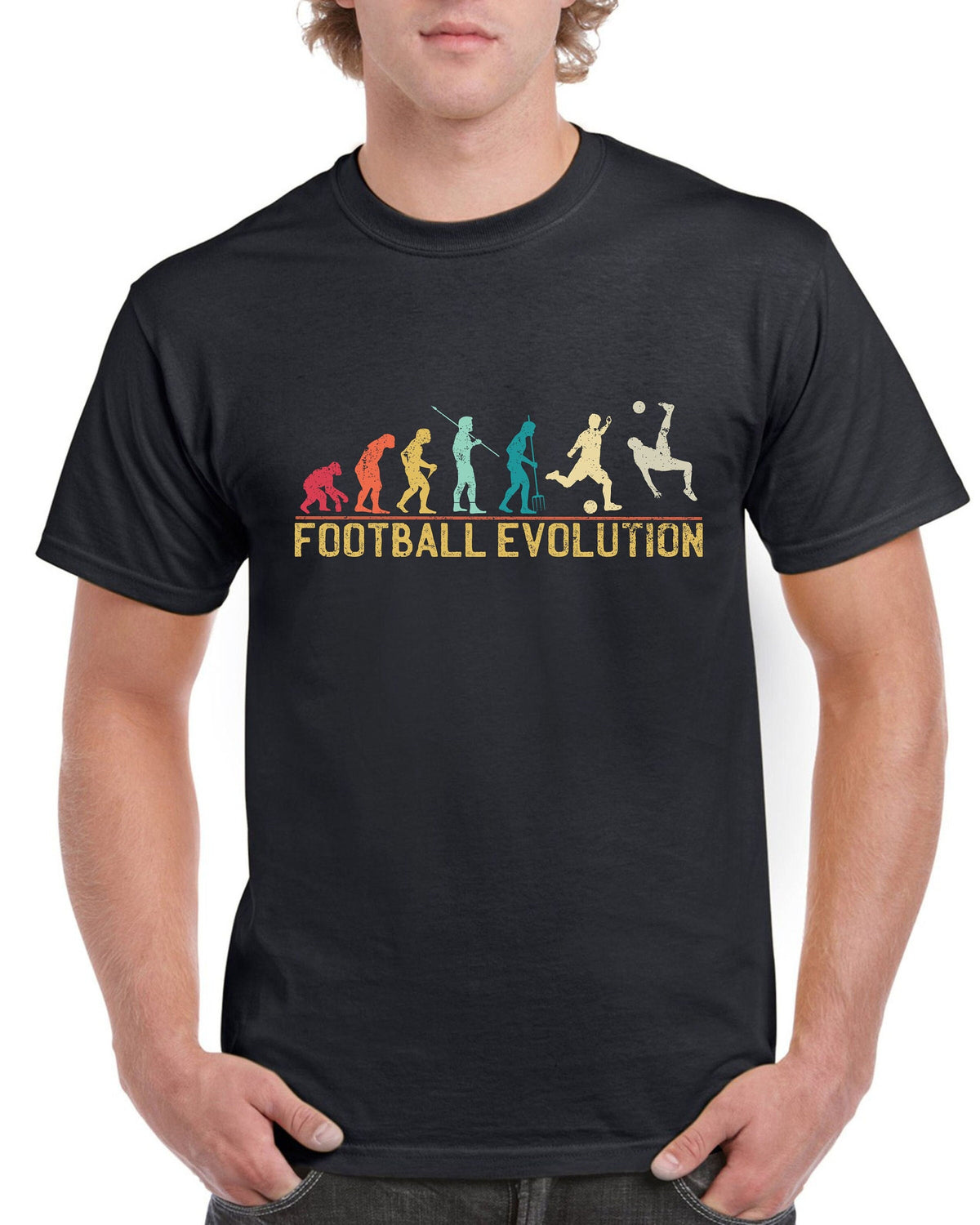 Top Gift TShirt for Dad Evolution of Football Sports Cotton Comfort Graphic Tee – Premium Graphic · Trending Graphic Apparel