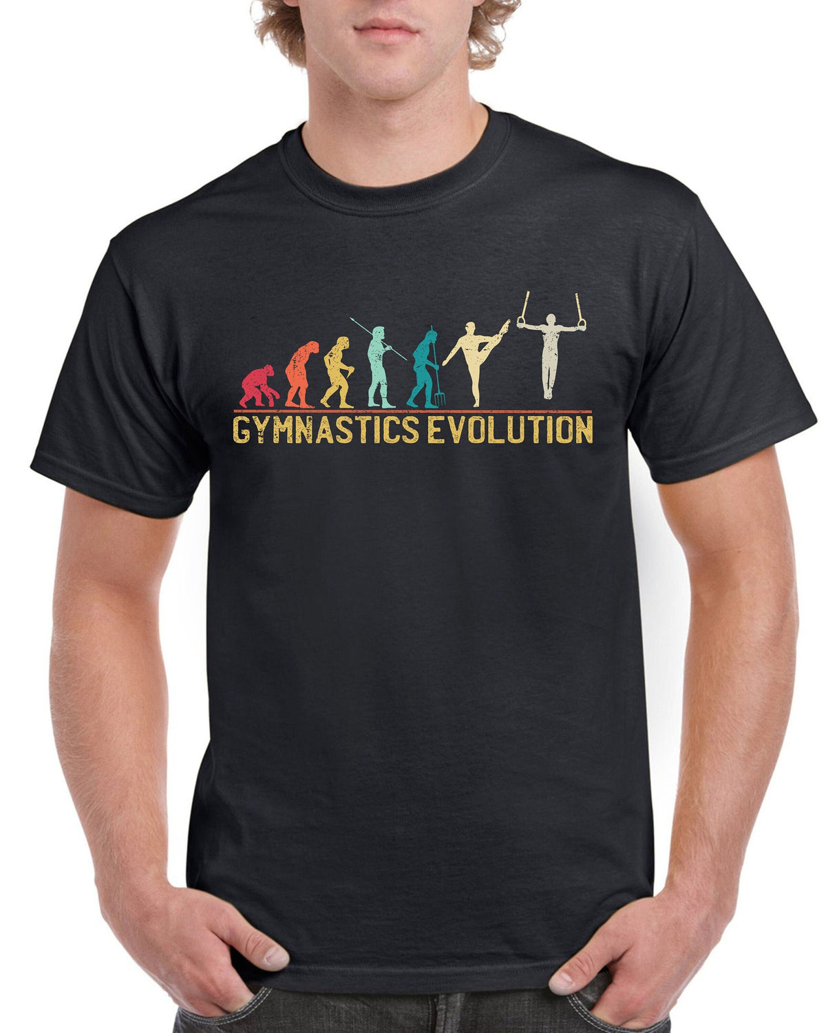 Top Gift TShirt for Dad Evolution of Gymnastics Sports Cotton Comfort Graphic Tee – Everyday Comfort · High-Quality Print