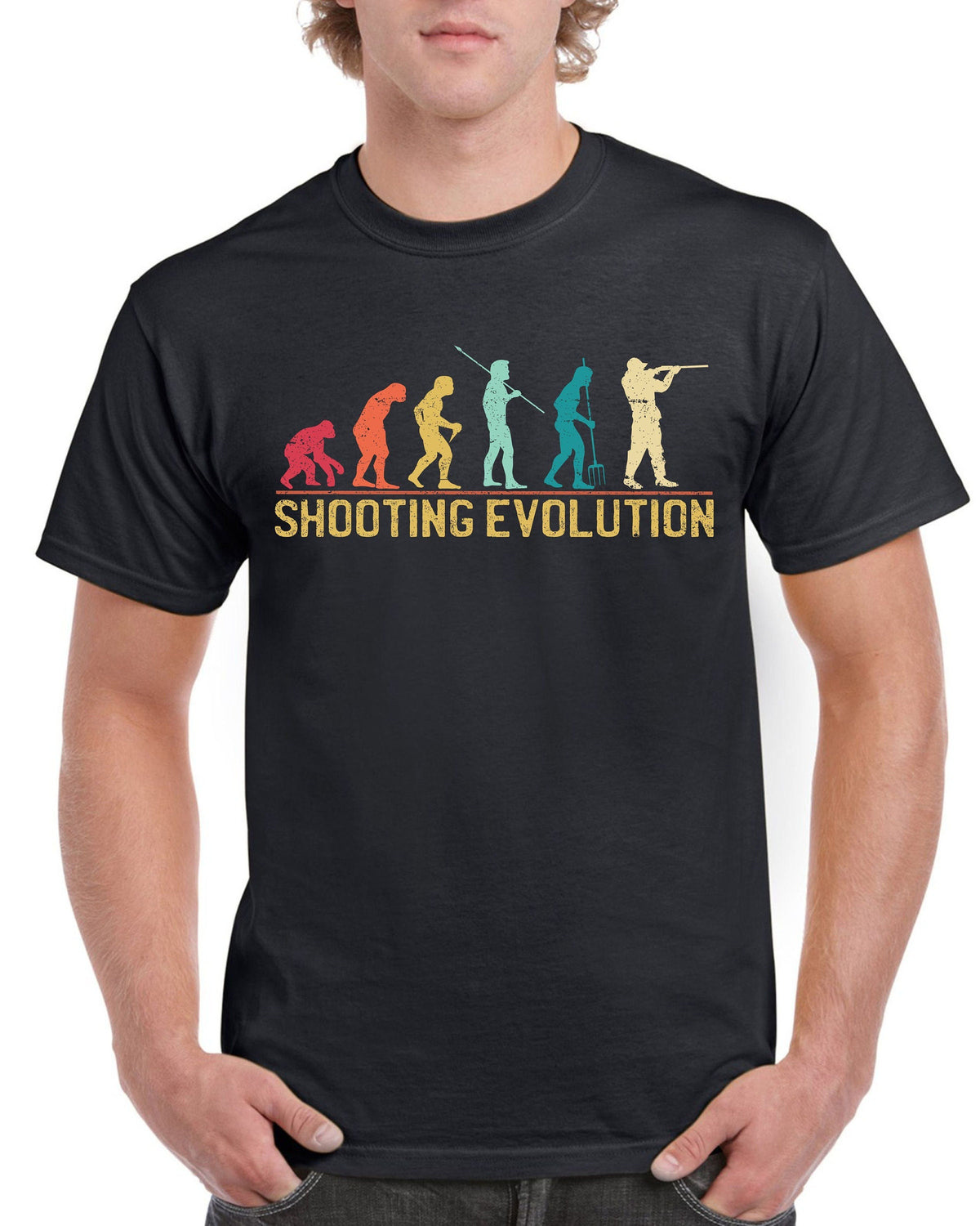 Top Gift TShirt for Dad Evolution of Shooting Sports Cotton Comfort Graphic Tee – Aesthetic Look · Trending Graphic Apparel