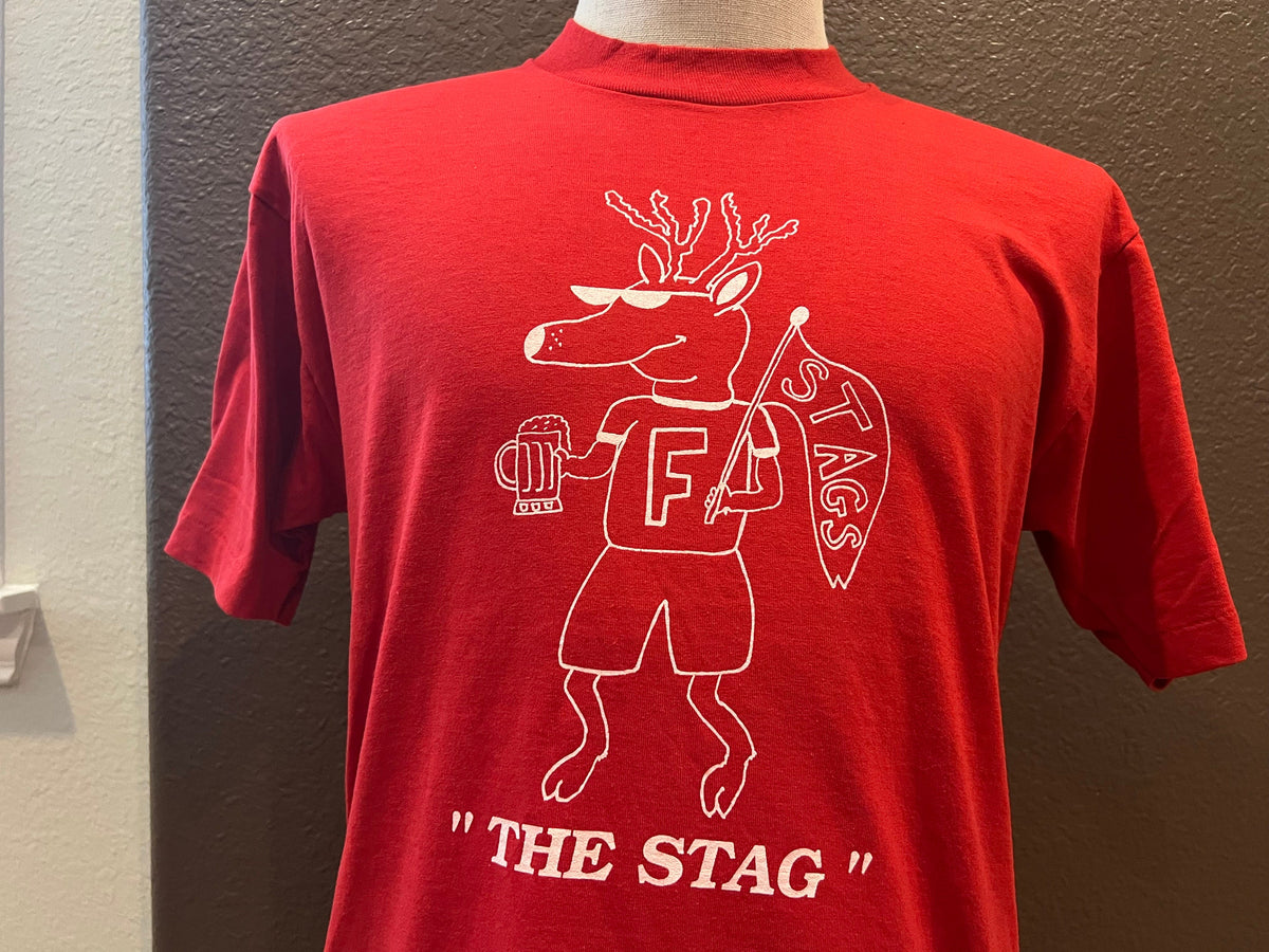 Vintage 8039s quotThe Stagquot Fairfield39s Party Animal Red T Shirt Size L Graphic Tee – Aesthetic Look · Trending Graphic Apparel