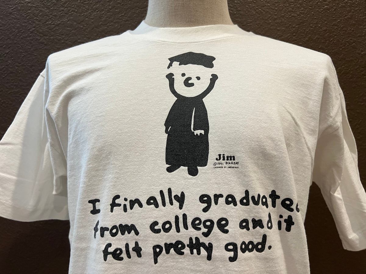 Vintage 9039s I Finally Graduated White T Shirt Size L Graphic Tee – Cozy Vibes · High-Quality Print