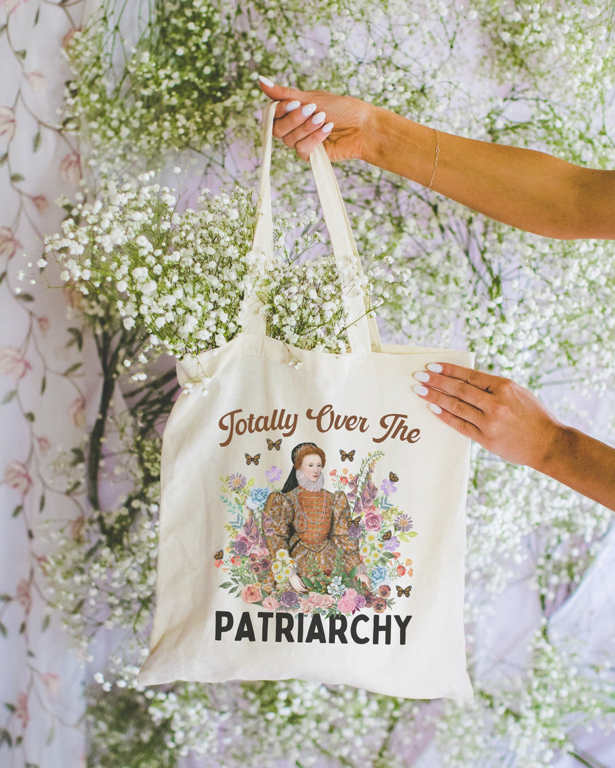 Funny Queen Elizabeth Tote for History Lover of Professor Totally Over the Patriarchy Funny 16th Century English History Tote for Teacher Tote Bag – Bold Style · Must-Have Style