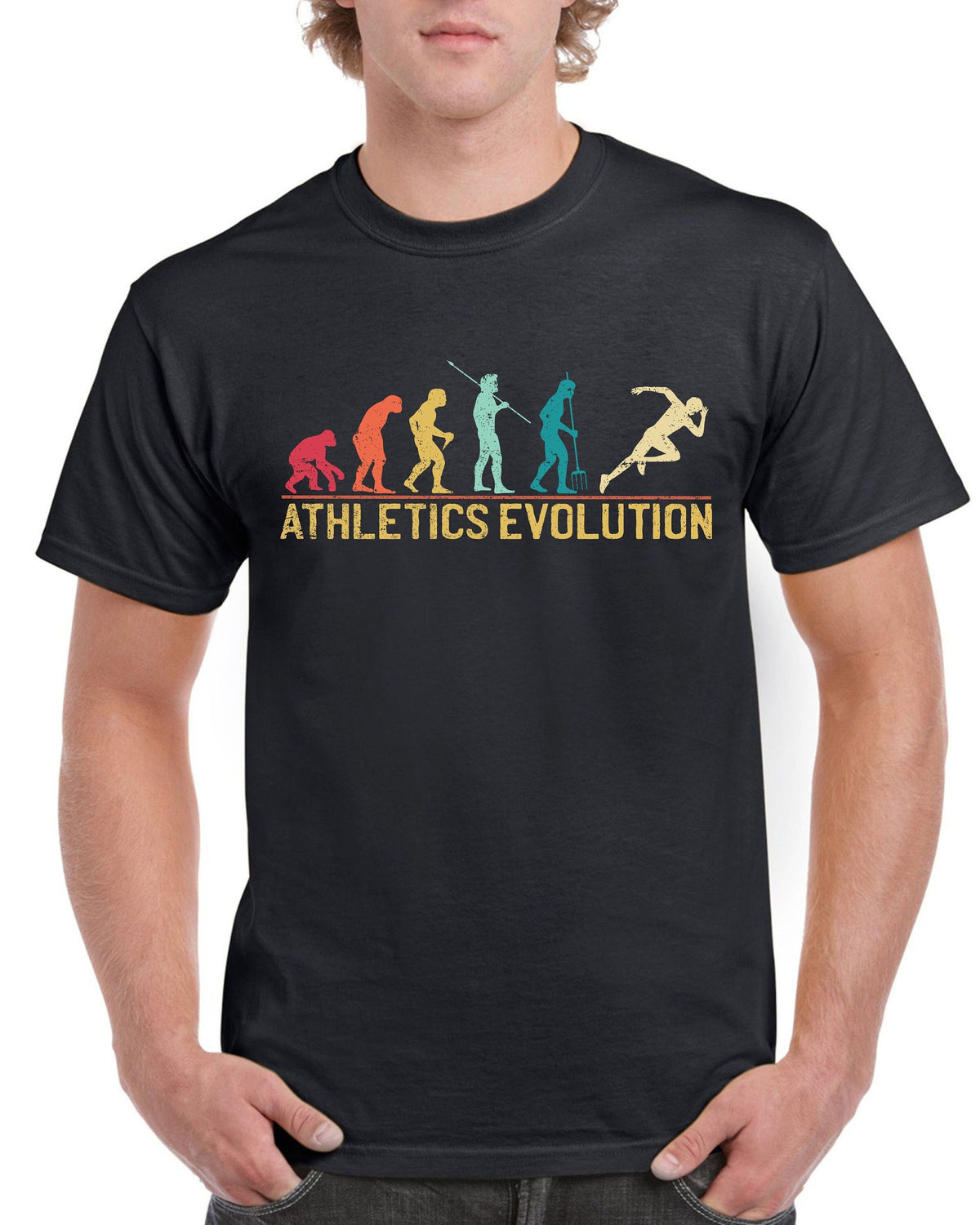 Mens TShirt Evolution of College Sports Top Gift Athletics Cotton Comfort Graphic Tee – Aesthetic Look · Must-Have Style