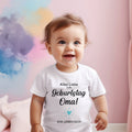 Birthday joy in a sweet garment:Personalizable baby bodysuit/T shirt for dad, grandma, grandpa and more!Baby bodysuit Happy Birthday.Birthday gift