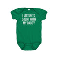 Metal Music Baby Bodysuit Djent Baby Shirt I Listen To Djent With my Daddy Funny Baby Onepiece Baby Shower Gift Idea All Cotton Graphic Tee – Bold Style · High-Quality Print