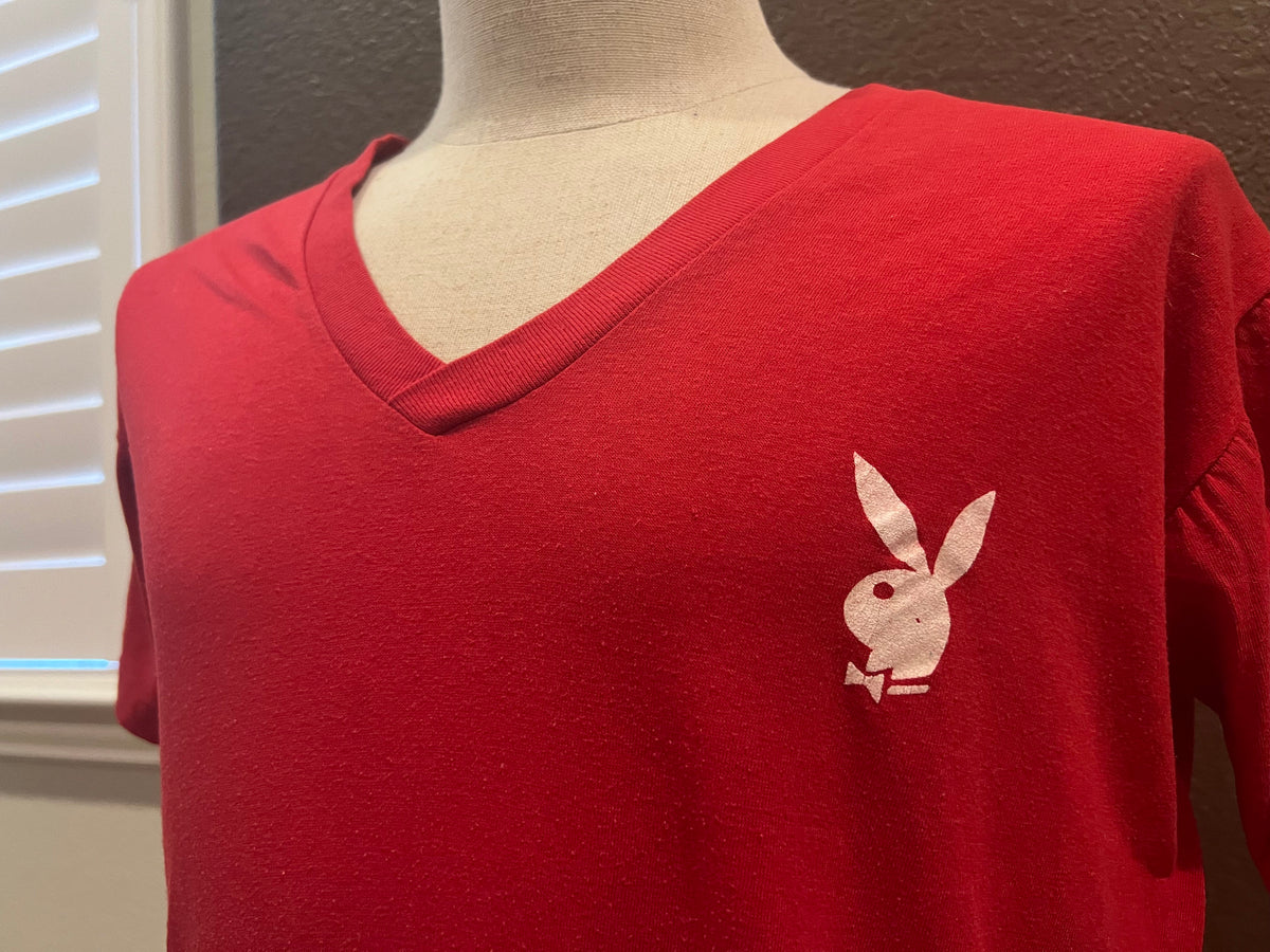 Vintage 8039s Playboy Bunny Red nightgown sleep T Shirt Size M Graphic Tee – Cozy Vibes · High-Quality Print